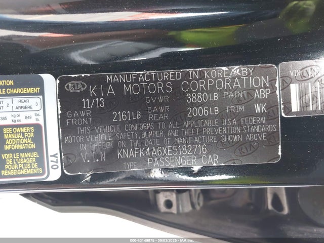 KIA Forte 2014 KNAFK4A6XE5182716 Image 9