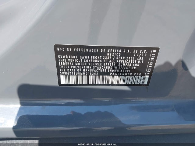 Volkswagen tsi 2021 3VW6T7BU5MM018262 Image 9