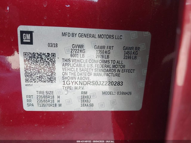 2018 CADILLAC XT5 1GYKNDRS0JZ220283 Photo 8