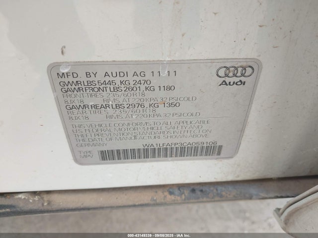 2012 AUDI Q5 WA1LFAFP3CA059106 Photo 8