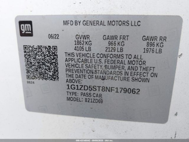 2022 CHEVROLET MALIBU 1G1ZD5ST8NF179062 Photo 8