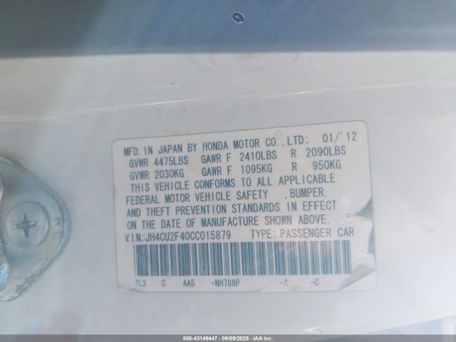 2012 ACURA TSX JH4CU2F40CC015879 Photo 8