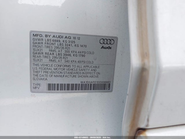 2013 AUDI Q7 WA1DGAFE1DD006663 Photo 8
