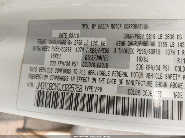 JM3TCBCY0J0226758 Mazda py turbo