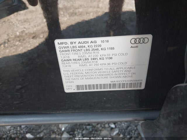 2017 AUDI Q3 WA1ECCFS1HR008455 Photo 8