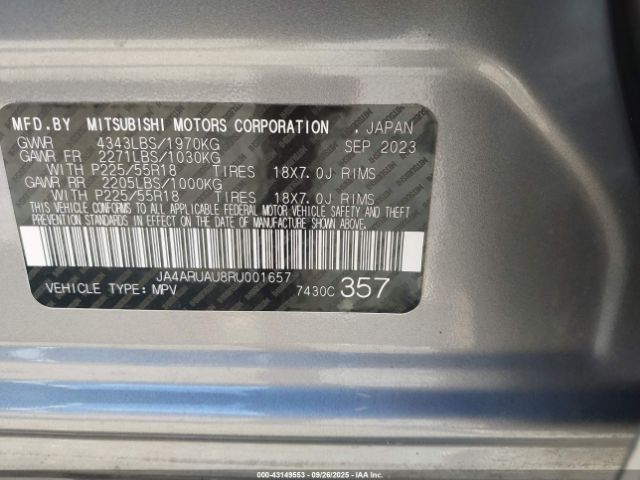 2024 MITSUBISHI OUTLANDER SPORT JA4ARUAU8RU001657 Photo 8