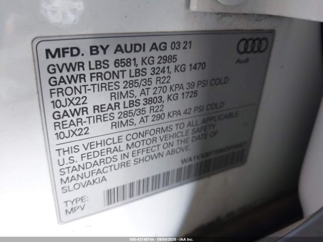 2021 AUDI Q7 WA1VXBF75MD035921 Photo 8