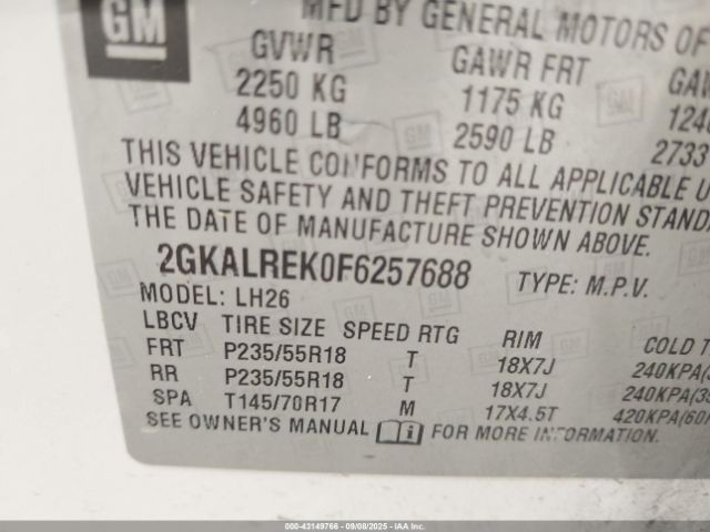 2015 GMC TERRAIN 2GKALREK0F6257688 Photo 8