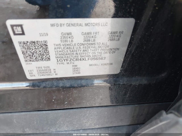43149950 :رقم المزاد ، 1GYFZCR4XLF056563 vin ، 2020 Cadillac Xt4 Fwd Premium Luxury مزاد بيع