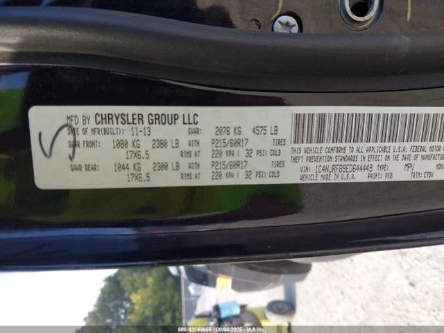 Jeep Patriot Latitude 2014 1C4NJRFB9ED644449 Image 9