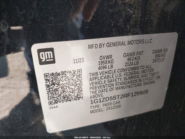 1G1ZD5ST2RF129909 Chevrolet lfv