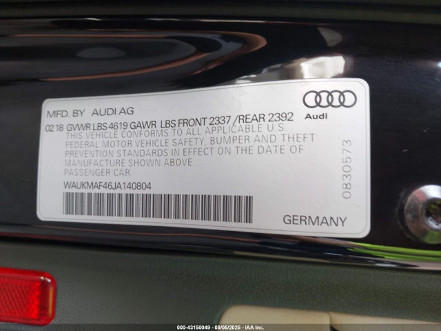 2018 AUDI A4 WAUKMAF46JA140804 Photo 8