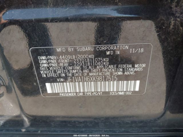 2019 SUBARU WRX JF1VA1H6XK9817515 Photo 8