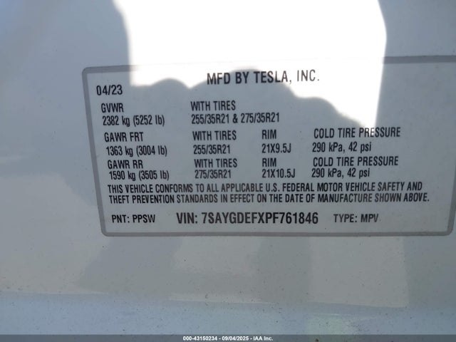 2023 TESLA MODEL Y 7SAYGDEFXPF761846 Photo 8