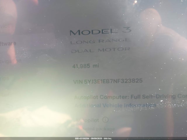 2022 TESLA MODEL 3 5YJ3E1EB7NF323825 Photo 6