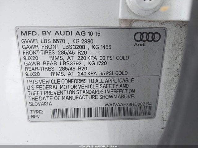 2017 AUDI Q7 WA1VAAF79HD002194 Photo 8