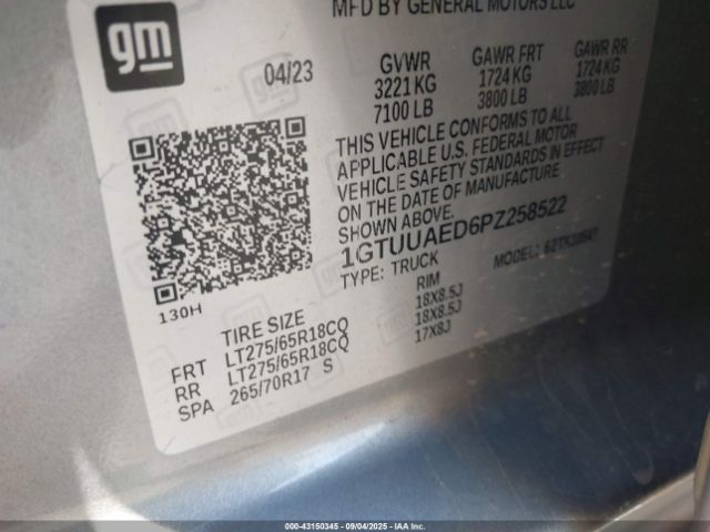 2023 GMC SIERRA 1500 1GTUUAED6PZ258522 Photo 8