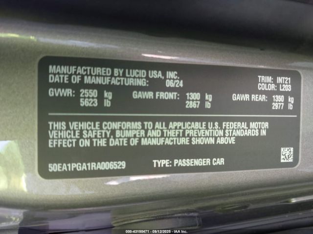 2024 LUCID AIR 50EA1PGA1RA006529 Photo 8