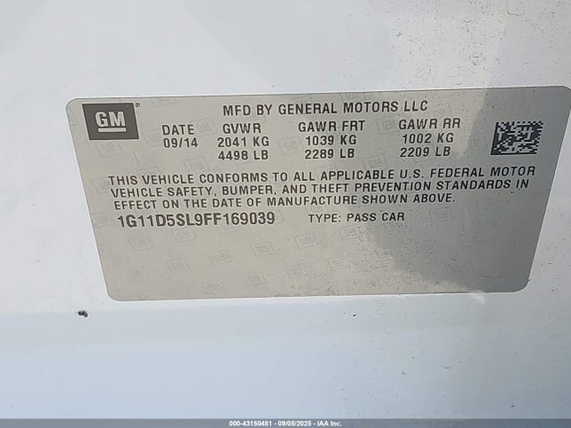 Chevrolet lkw 2015 1G11D5SL9FF169039 Image 9