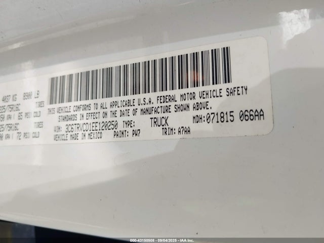 RAM 2014 2014 3C6TRVCD1EE120250 Image 9