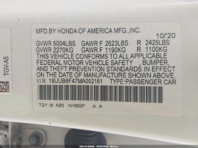 2021 ACURA TLX 19UUB6F47MA002161 Photo 8