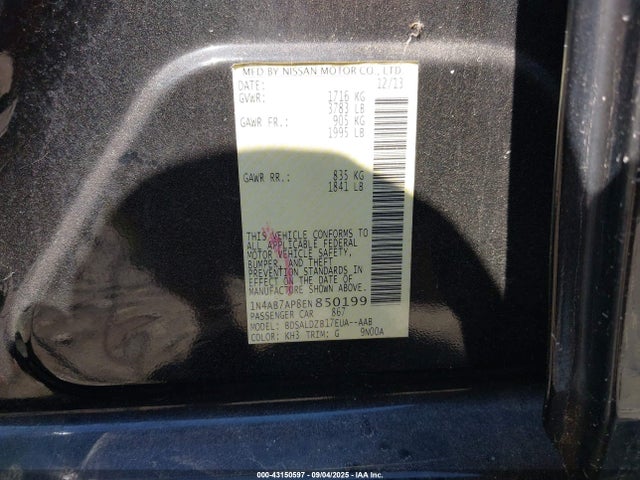 Nissan Sentra 2014 1N4AB7AP8EN850199 Image 9