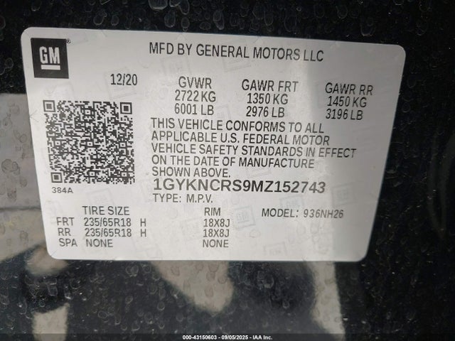 2021 CADILLAC XT5 1GYKNCRS9MZ152743 Photo 8