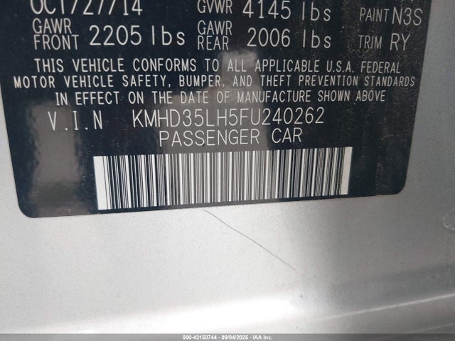 KMHD35LH5FU240262 Hyundai dohc gdi nu