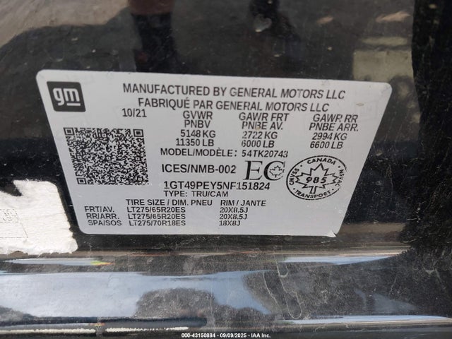 1GT49PEY5NF151824 GMC l5p