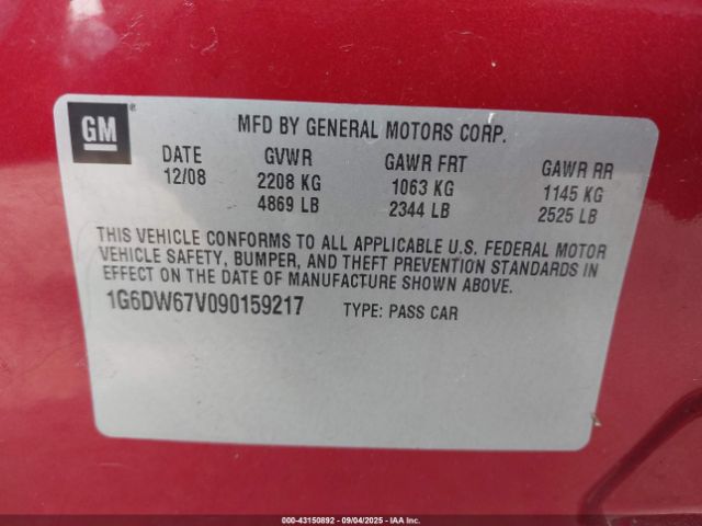 2009 CADILLAC STS 1G6DW67V090159217 Photo 8