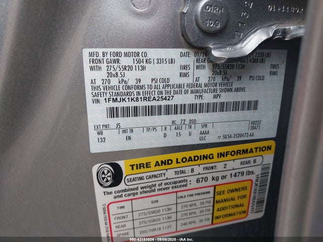 1FMJK1K81REA25427 Ford gtdi-standard