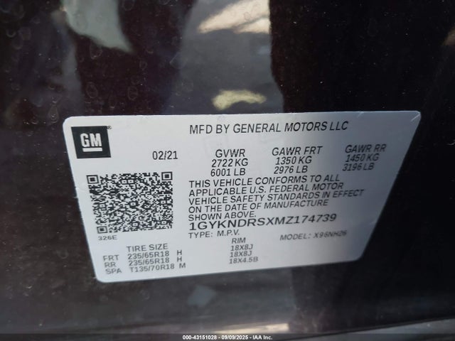 2021 CADILLAC XT5 1GYKNDRSXMZ174739 Photo 8