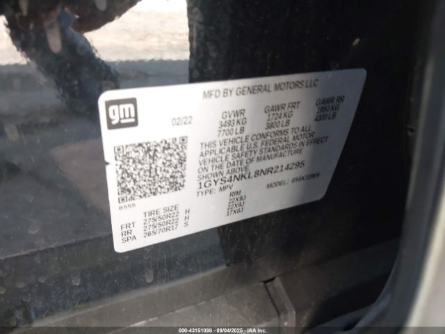 2022 CADILLAC ESCALADE ESV 1GYS4NKL8NR214295 Photo 8