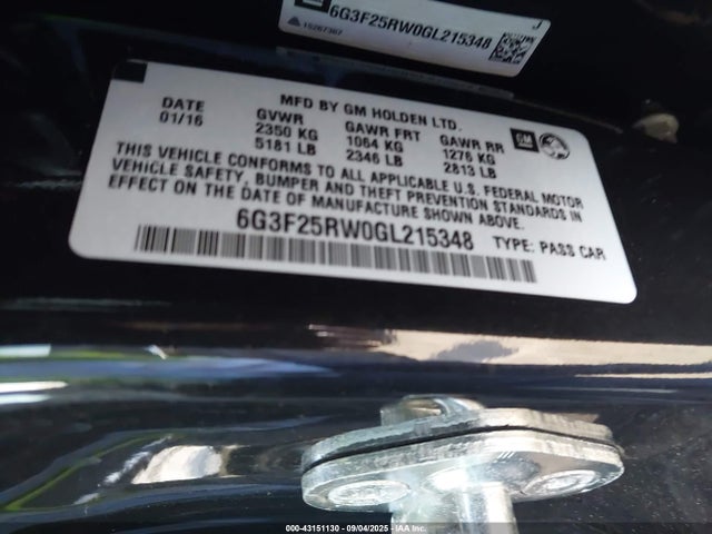 Chevrolet ls3 2016 6G3F25RW0GL215348 Image 9