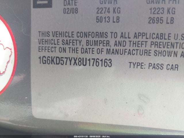 2008 CADILLAC DTS 1G6KD57YX8U176163 Photo 8