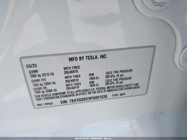 2023 TESLA MODEL Y 7SAYGDEE9PA081036 Photo 8