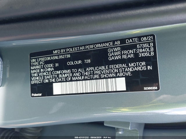 Polestar e400v6 2022 LPSED3KA5NL052739 Image 9