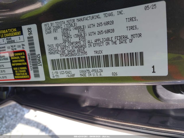 5TFWA5DB6SX313595 Toyota v35a-fts