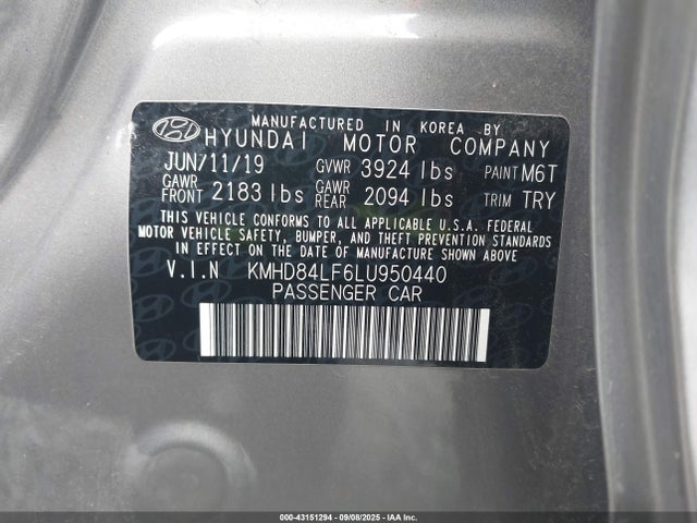 Hyundai mpi nu 2020 KMHD84LF6LU950440 Image 9