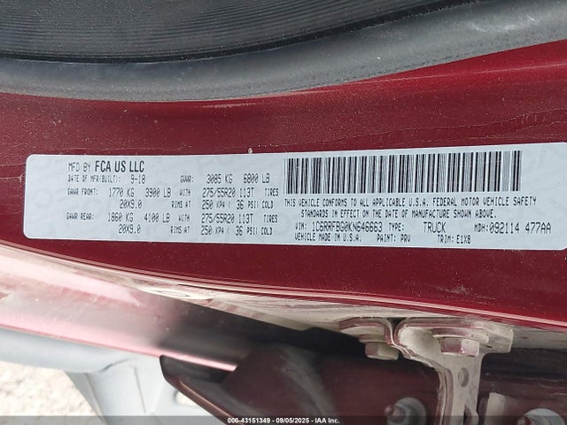 RAM 2019 2019 1C6RRFBG0KN646663 Image 9