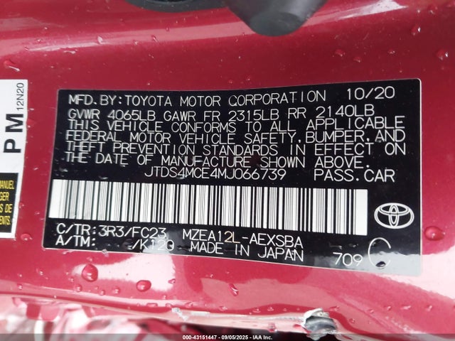 JTDS4MCE4MJ066739 Toyota m20-fks