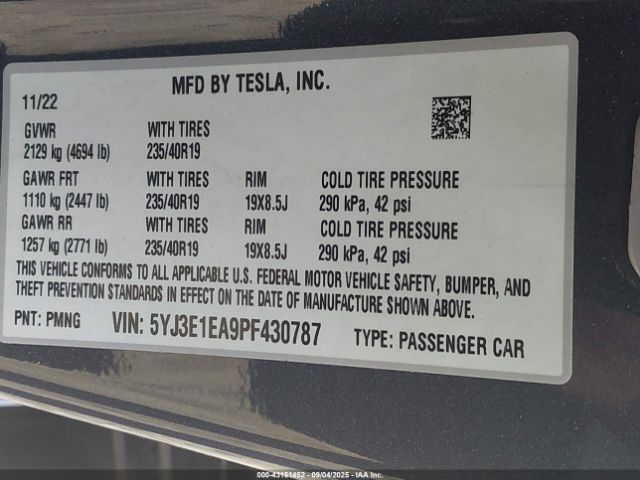 2023 TESLA MODEL 3 5YJ3E1EA9PF430787 Photo 8