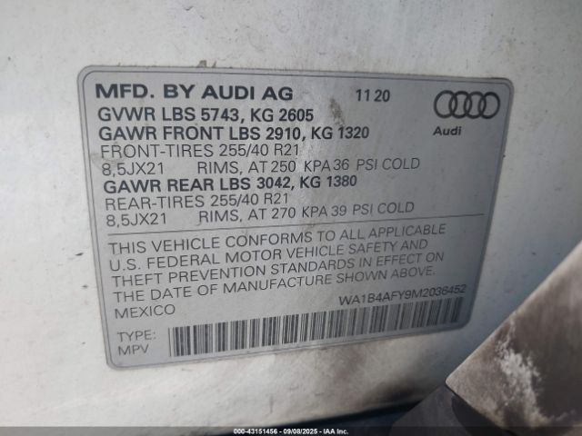 2021 AUDI SQ5 WA1B4AFY9M2036452 Photo 8