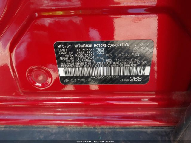 2017 MITSUBISHI OUTLANDER JA4AD2A35HZ019612 Photo 8