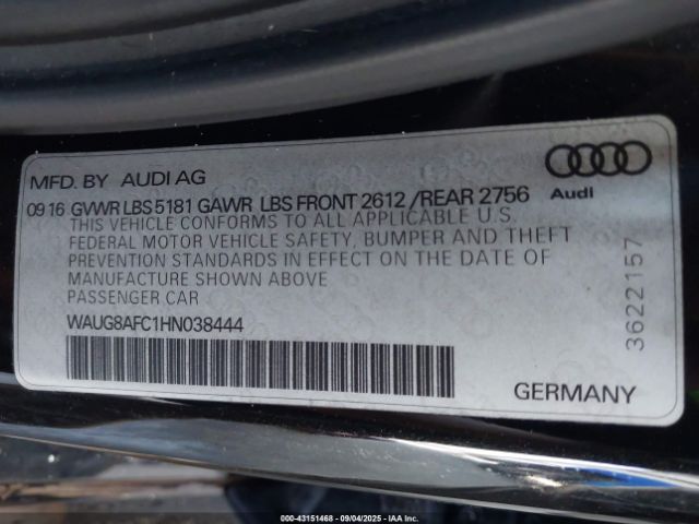 2017 AUDI A6 WAUG8AFC1HN038444 Photo 8