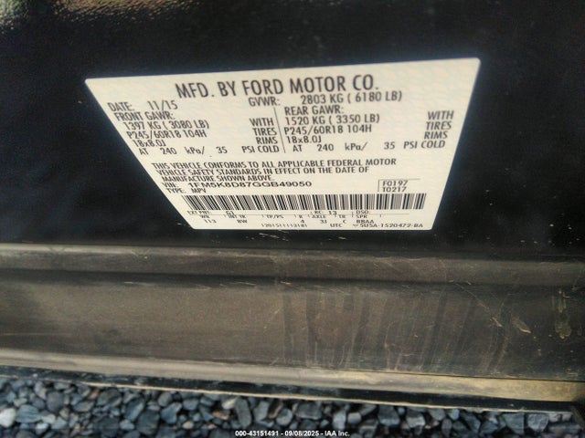 Ford Explorer 2016 1FM5K8D87GGB49050 Image 9