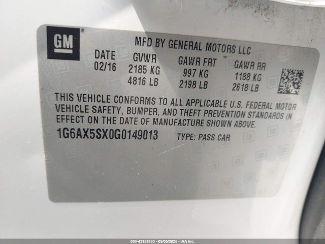 2016 CADILLAC CTS 1G6AX5SX0G0149013 Photo 8