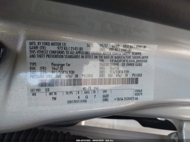 Ford 1.0l gtdi 2017 1FADP3FEXHL285095 Image 9