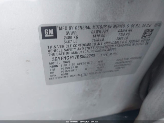 2011 CADILLAC SRX 3GYFNGEY7BS582283 Photo 8