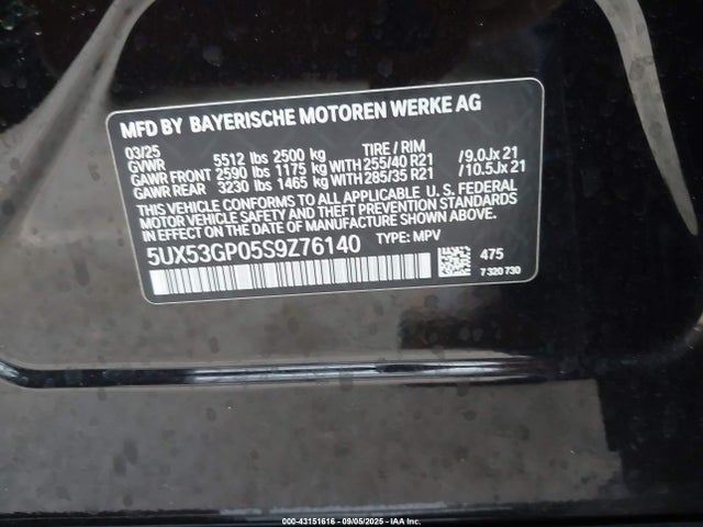 5UX53GP05S9Z76140 BMW X3